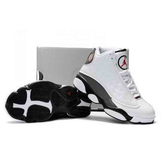 Kids Air Jordan 13 Retro Shoes Panda White